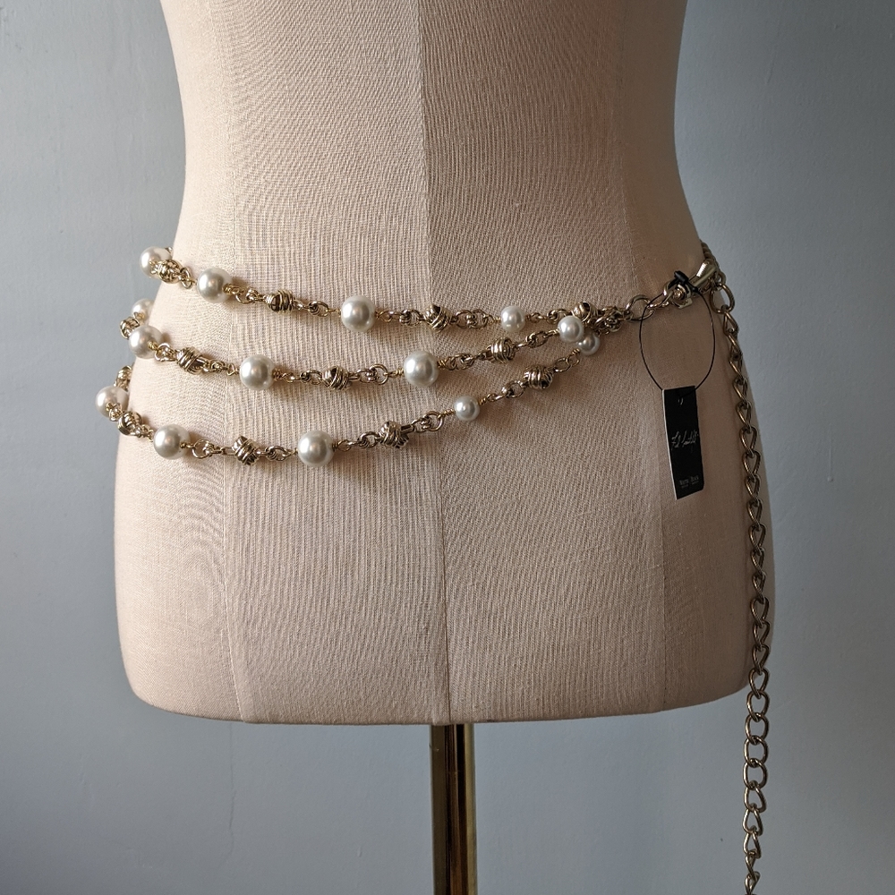 WH:BM pearl chain belt